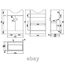 Black Freestanding Vanity Unit with Basin 560mm Modern Bathroom Storage