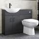 Black Toilet & Vanity Unit With Basin 1050mm Modern Bathroom Storage