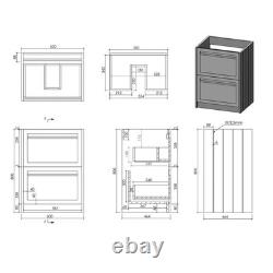 Black Vanity Unit Bathroom Storage With Ceramic Basin Floor Standing Wall Hung