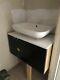 Black Wall Hung Vanity Unit With Counter Top And Sink 750mm Width