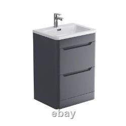 Brand New 600mm Floor Standing Matt Charcoal Vanity Unit