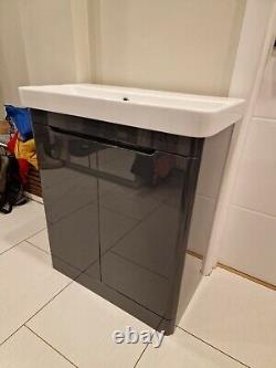 Brand New Bathroom Vanity Unit With Basin 700mm x 400mm In Anthracite