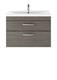 Brown Grey Avola Wall Hung Vanity Unit With Minimalist Basin 800mm