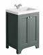 Brunswick 600mm Traditional Spa Grey Bathroom Storage Vanity Unit No Basin Inc