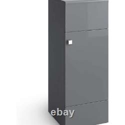 Cabinet Vanity Unit Bathroom Storage Grey Gloss Unit Single Door Modern 300mm