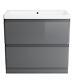 Cabinet Vanity Unit Sink Basin Bathroom Storage Drawer Set 800 Mm Grey