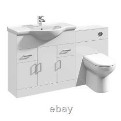 Cabinet Vanity Unit Sink Basin Bathroom Storage Toilet WC Unit Set Furniture