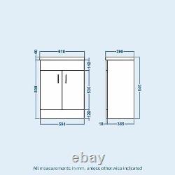 Carran White Gloss Ceramic Basin Vanity Unit 600Mm Bathroom Cabinet