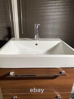 Catalano Wooden Vanity Unit & Ceramic Basin + Tap With With 2 Drawers