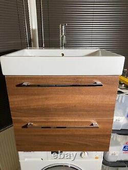 Catalano Wooden Vanity Unit & Ceramic Basin + Tap With With 2 Drawers