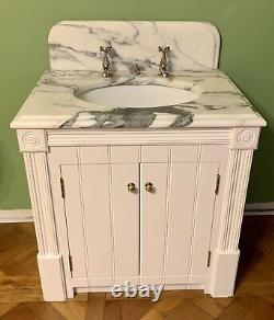 Chadder bathroom vanity unit with marble top