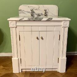 Chadder bathroom vanity unit with marble top