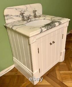 Chadder bathroom vanity unit with marble top