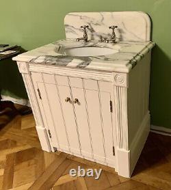 Chadder bathroom vanity unit with marble top