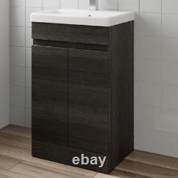 Charcoal Grey Free Standing 500mm Vanity Unit Basin Modern Bathroom Flat Pack