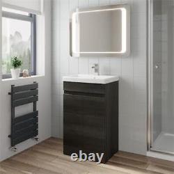 Charcoal Grey Free Standing 500mm Vanity Unit Basin Modern Bathroom Flat Pack