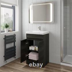 Charcoal Grey Free Standing 500mm Vanity Unit Basin Modern Bathroom Flat Pack