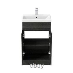 Charcoal Grey Free Standing 500mm Vanity Unit Basin Modern Bathroom Flat Pack