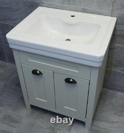 Chichester 600 or 700mm Bathroom Vanity Unit in Mussel Oak with Ceramic Basin