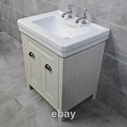 Chichester 700mm Bathroom Vanity Unit in Mussel Oak, with Ceramic Basin Sink