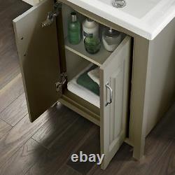 Chiltern 600mm Traditional Stone Grey Bathroom Storage Vanity Unit Basin Sink