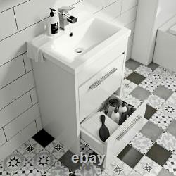 Clarity white floorstanding vanity unit and ceramic basin 510mm