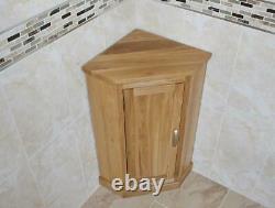 Cloakroom Corner Bathroom Vanity unit Oak Top Cabinet Corner Storage Unit