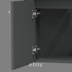 Cloakroom Corner Vanity Unit Storage Grey / White Single Door with inset Basin
