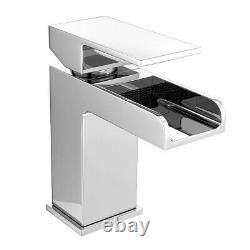 Cloakroom White Basin Sink Vanity Unit Tap and Waste Set Storage Cabinet