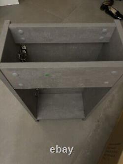 Cloakroom sink vanity unit. Concrete Effect Cabinet