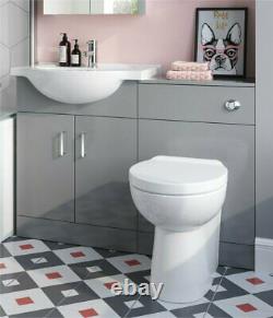 Combined Pebble Grey Vanity Unit Toilet wc Pan Sink 1050mm Furniture suites