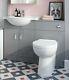 Combined Pebble Grey Vanity Unit Toilet Wc Pan Sink 1050mm Furniture Suites