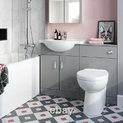 Combined Pebble Grey Vanity Unit Toilet wc Pan Sink 1050mm Furniture suites