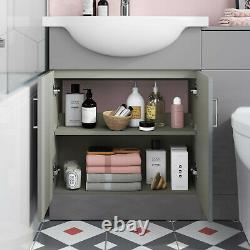 Combined Pebble Grey Vanity Unit Toilet wc Pan Sink 1050mm Furniture suites