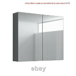 Combined Square Gloss Grey Vanity Unit Toilet & Sink 1160mm Bathroom Furniture