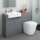 Combined Square Gloss Grey Vanity Unit Toilet & Sink 1167mm Bathroom Furniture