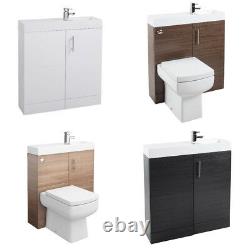 Combined Vanity Unit Basin Toilet Pan WC Bathroom Sink Furniture Gloss 800mm WOW