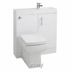 Combined Vanity Unit Basin Toilet Pan WC Bathroom Sink Furniture Gloss 800mm WOW