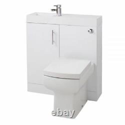 Combined Vanity Unit Basin Toilet Pan WC Bathroom Sink Furniture Gloss 800mm WOW