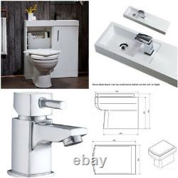 Combined Vanity Unit Basin Toilet Pan WC Bathroom Sink Furniture Gloss 800mm WOW