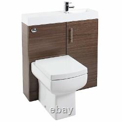 Combined Vanity Unit Basin Toilet Pan WC Bathroom Sink Furniture Gloss 800mm WOW