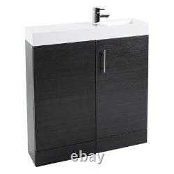 Combined Vanity Unit Basin Toilet Pan WC Bathroom Sink Furniture Gloss 800mm WOW