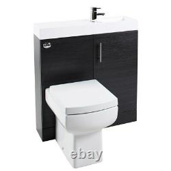 Combined Vanity Unit Basin Toilet Pan WC Bathroom Sink Furniture Gloss 800mm WOW