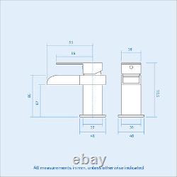 Compact 400mm Basin Vanity Unit Grey Wall Hung Bathroom Sink & Tap Set Nanuya