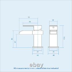 Compact 400mm White Basin Vanity Unit Wall Hung Bathroom Sink and Tap Nanuya