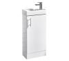 Compact Bathroom Vanity Unit & Basin Sink Cloakroom 400mm Floor Standing (tap)