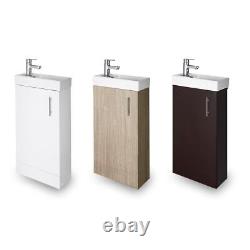 Compact Bathroom Vanity Unit & Basin Sink Cloakroom Floor & Wall Units With Tap