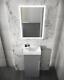Compact Bathroom Vanity Unit & Basin Sink Vanity 400mm Floor Standing Tap Waste