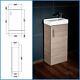 Compact Bathroom Vanity Unit & Basin Sink Vanity 400mm Floor Standing Tap Waste