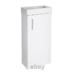 Compact Cloakroom Bathroom 400mm Vanity Unit with Ceramic Basin/Sink